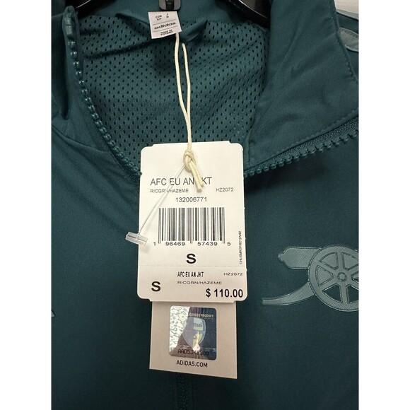 Size S Men’s Adidas Arsenal Athletic Jacket Rich Green/Hazy Emerald HZ2072 NEW - Picture 3 of 3